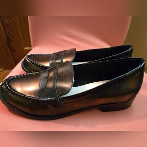 Victoria Secret Metallic Leather Loafers